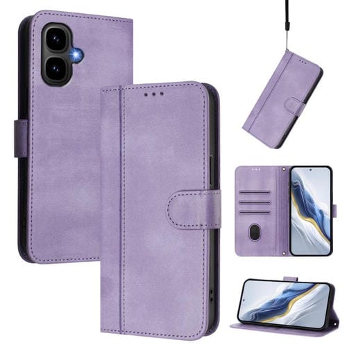 Funda de cuero retro con hebilla para Tecno Pop 10 / Infinix Smart 10 4G (morado)