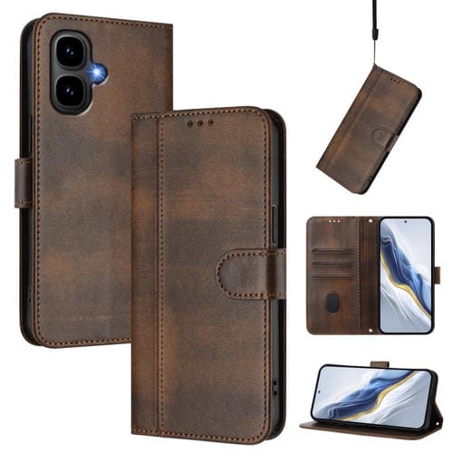 Funda de cuero retro con hebilla para Tecno Pop 10 / Infinix Smart 10 4G (marrón)