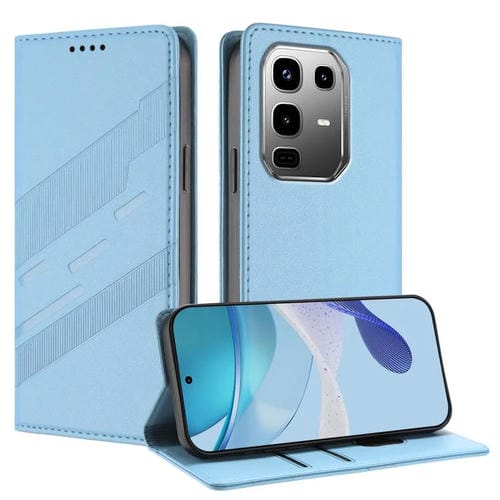 Funda de cuero retro con relieve para Infinix Note 50 Pro+ 5G (azul claro)