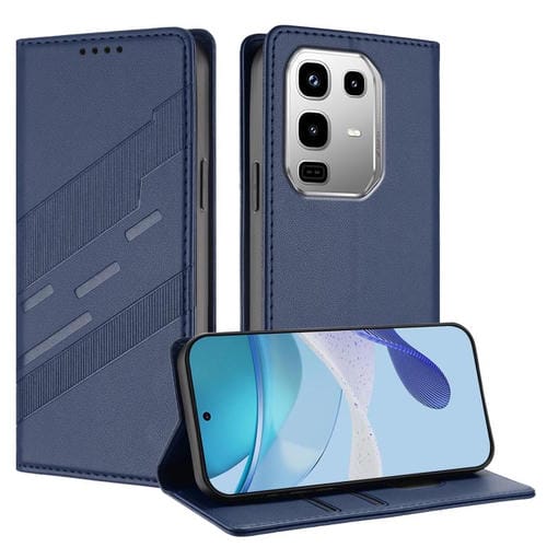 Funda de cuero retro con relieve para Infinix Note 50 Pro 4G (azul oscuro)