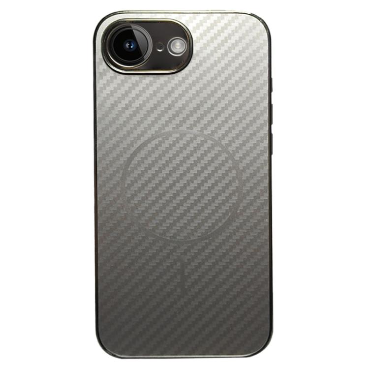 Funda de fibra de carbono con recubrimiento MagSafe para iPhone 16e (plateada)