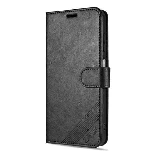 Funda de piel de oveja con tapa AZNS para Samsung Galaxy A17 5G (negra)