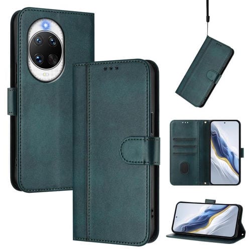 Funda de cuero retro con hebilla para Huawei Nova 14 Ultra (verde oscuro)