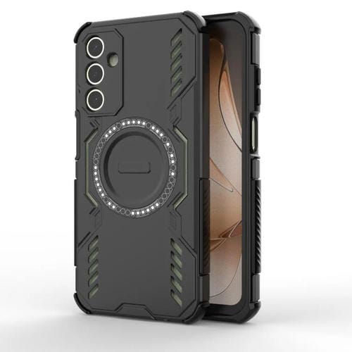 Funda con anillo magnético MagSafe y mariposa para Samsung Galaxy A15 5G (negro)