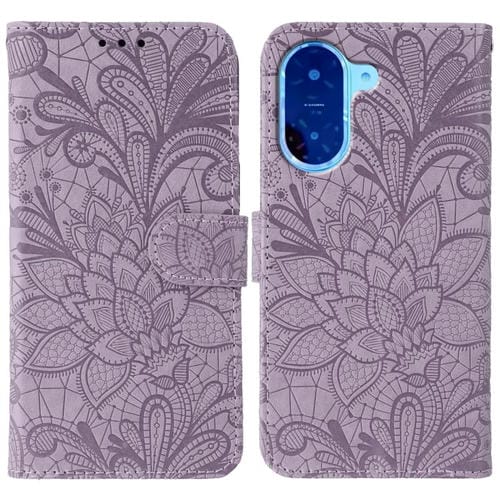 Funda de cuero con tapa y estampado floral para Redmi A5 4G (173,3 mm) (morado)