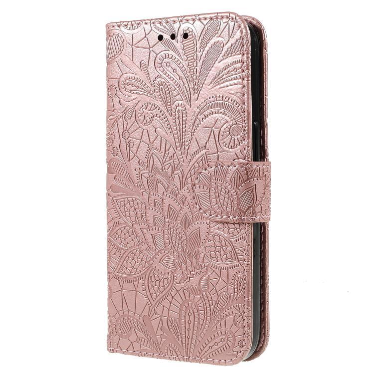 Funda de cuero con tapa y estampado floral para Redmi A5 4G (173,3 mm) (oro rosa)
