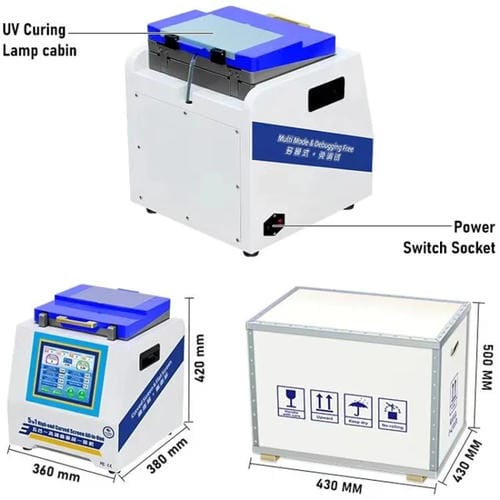 Machine Laminator and Anti-foaming UV Curing YYD YD-636 with American Plug