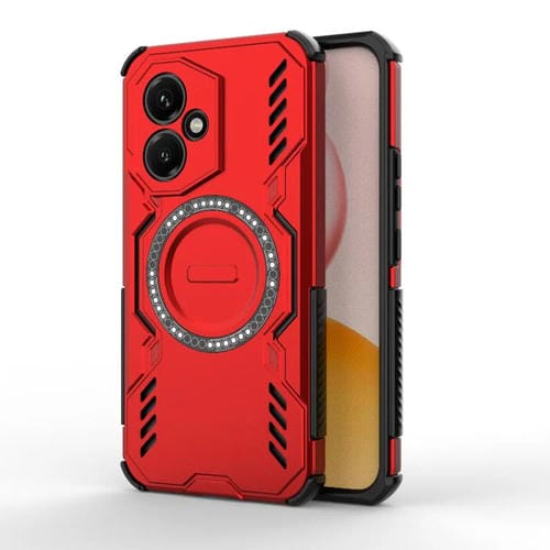 Funda para Honor 400 5G Global de 156,5 mm con anillo magnético MagSafe y protección contra golpes (roja)