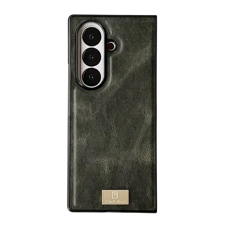 Funda de PU con textura Crazy Horse para Samsung Galaxy Z Fold7 5G (verde)