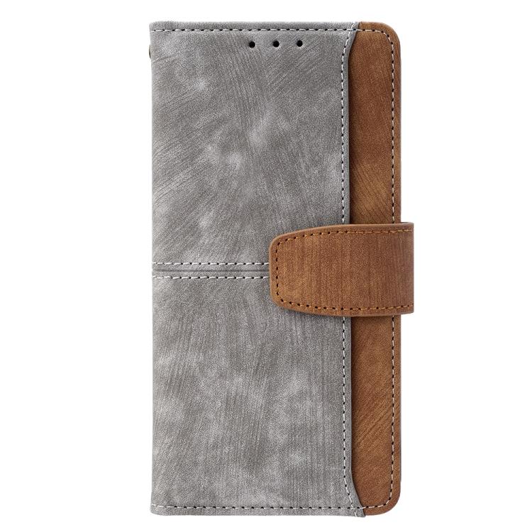 Funda de cuero con costuras de color y bloqueo RFID para Samsung Galaxy S25 Ultra 5G (gris)