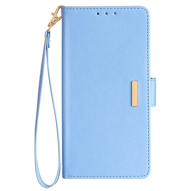 Funda de cuero con cadena cruzada para Samsung Galaxy Xcover 7 Pro 5G (azul)