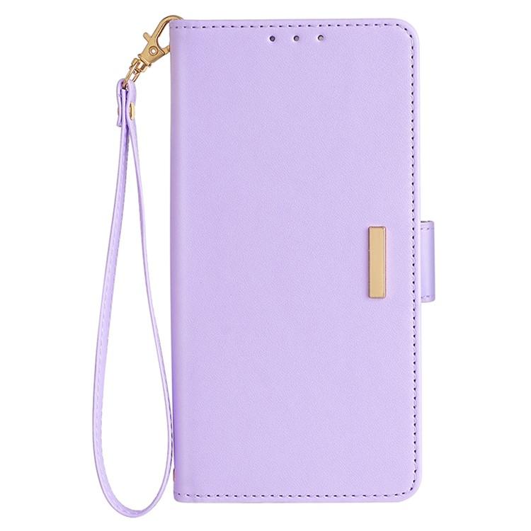 Funda de cuero con cadena cruzada para Samsung Galaxy Xcover 7 Pro 5G (morada)