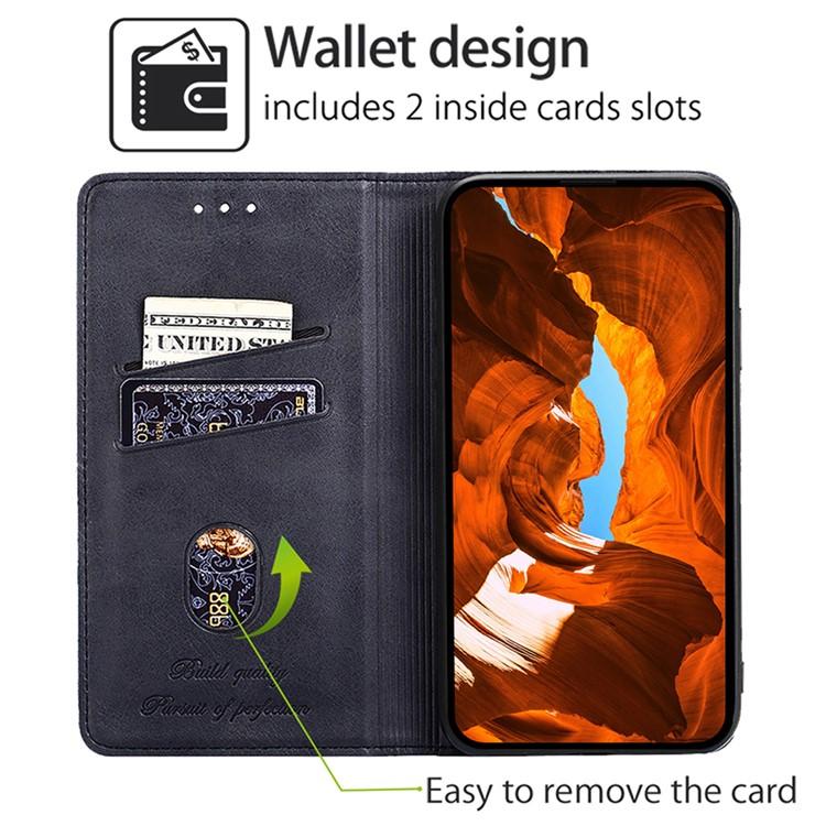 Funda de cuero magnético con textura de vaca para Samsung Galaxy S25+ 5G (negro)
