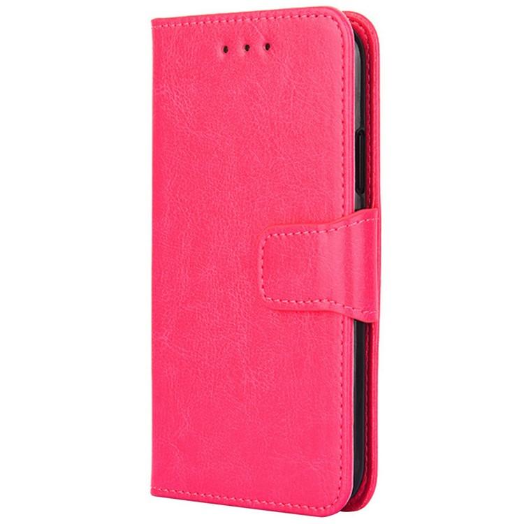 Funda de cuero con textura de cristal para Samsung Galaxy S25 Ultra 5G (rosa y rojo)