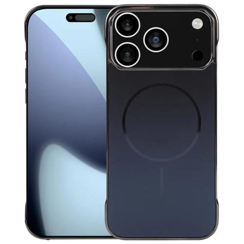 Funda de PC MagSafe antirreflejos, esmerilada, sin marco y galvanizada para iPhone 17 Pro (negra)
