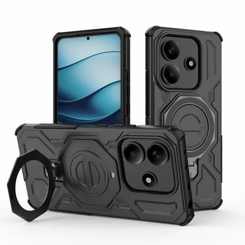 Funda magnética de TPU y PC MagSafe de color sólido para Redmi Note 14 5G J-20 (negro)