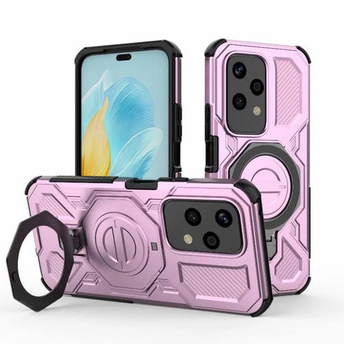 Funda magnética de TPU y PC MagSafe para Honor 200 Lite 5G Global J-20 (color sólido, rosa)