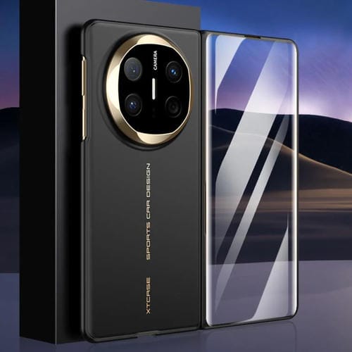 Funda plegable ultrafina con textura sedosa integrada GKK para Huawei Mate X6 (negro y dorado)