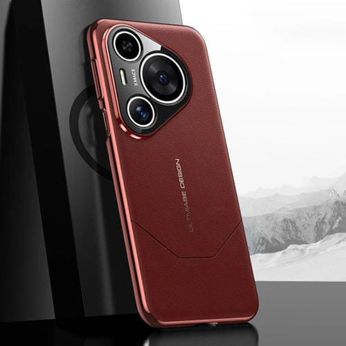 Funda para Huawei Pura 70 Premium con diseño de imitación galvanizada (roja)