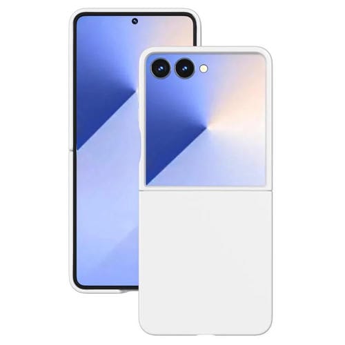 Funda de PC con pintura en aerosol Kalebol de color sólido para Samsung Galaxy Z Flip6 (blanca)