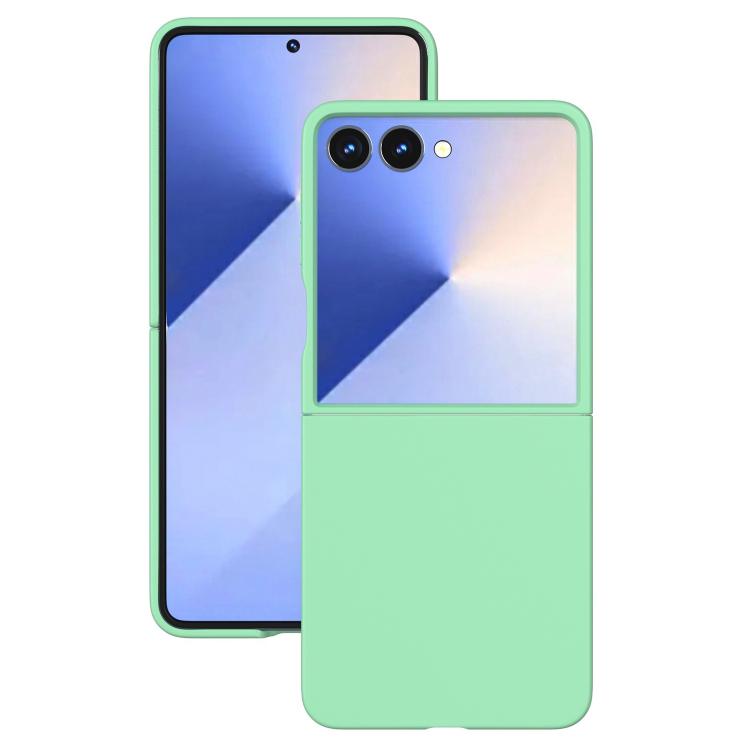 Funda de PC con pintura en aerosol Kalebol de color sólido para Samsung Galaxy Z Flip5 (verde claro)