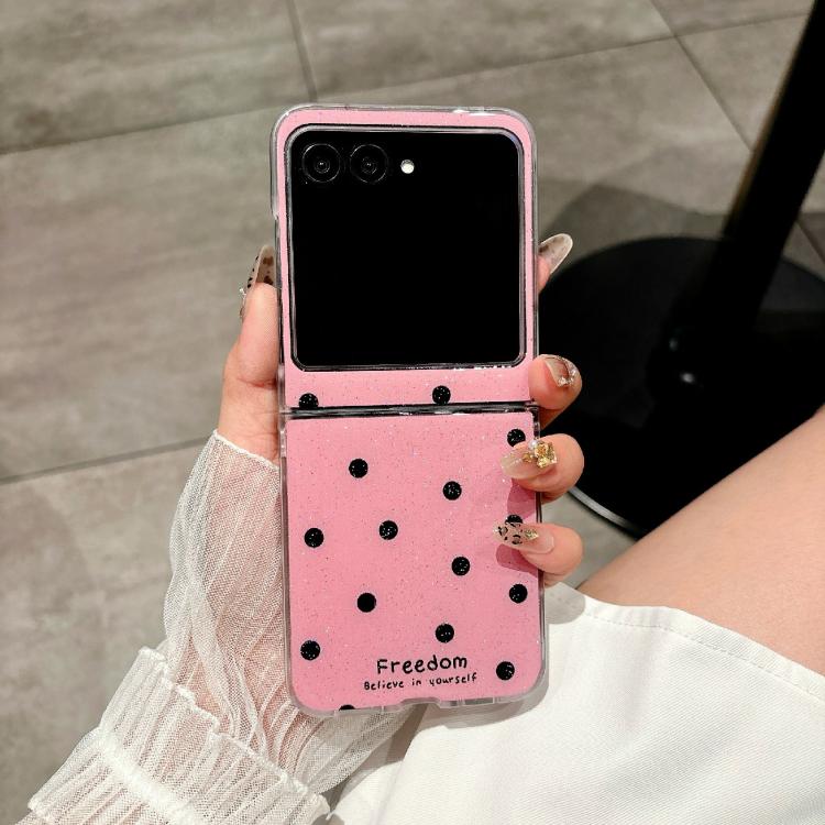 Funda para Motorola Razr 60/Razr 50 con diseño de puntos brillantes (rosa)