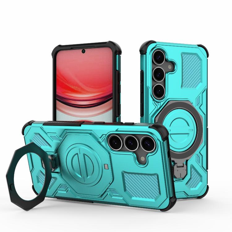 Funda magnética de TPU y PC MagSafe de color sólido para Samsung Galaxy S25 5G J-20 (azul lago)