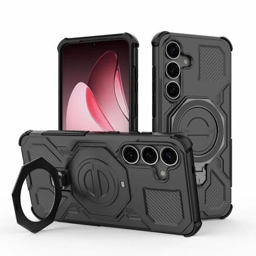 Funda magnética de TPU y PC MagSafe de color sólido para Samsung Galaxy S25+ 5G J-20 (negro)