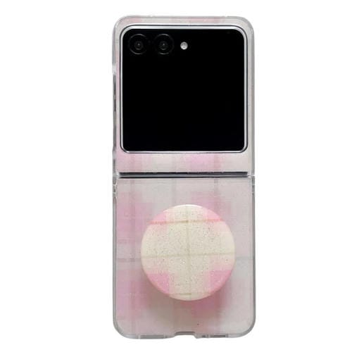 Funda con estampado de puntos brillantes para Motorola Razr 60 con soporte (rosa)