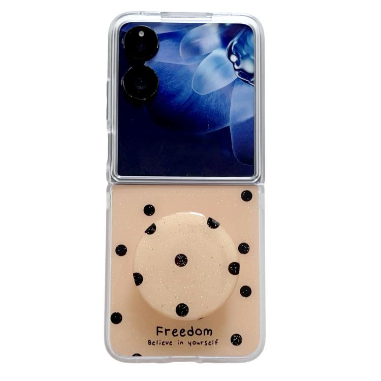 Funda para Xiaomi Mix Flip con purpurina y diseño de puntos, con soporte (dorada)