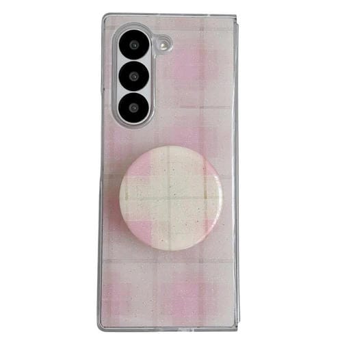Funda con soporte para Samsung Galaxy Z Fold6 con diseño de puntos brillantes (rosa)