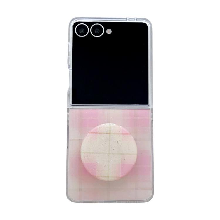 Funda con soporte para Samsung Galaxy Z Flip7 5G, diseño de puntos brillantes (rosa)