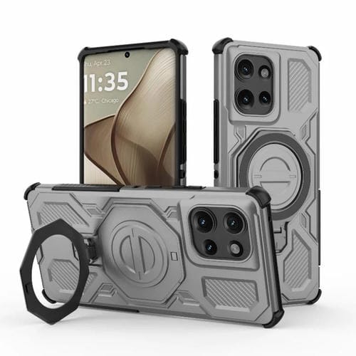 Funda magnética de TPU y PC MagSafe de color sólido para Motorola Edge 50 5G Global J-20 (gris)