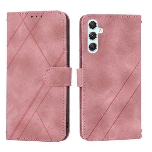 Funda de cuero con relieve y cordón para Samsung Galaxy A17 5G / A26 5G (rosa)