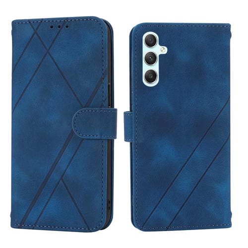 Funda de cuero con relieve y cordón para Samsung Galaxy A17 5G / A26 5G (azul)