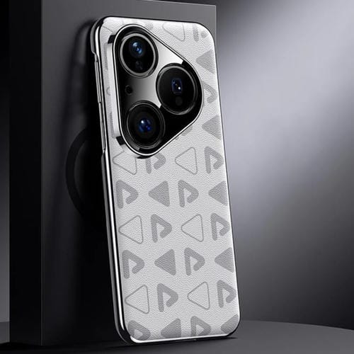 Funda de PC de cuero liso para Huawei Pura 80 5G Pinewood II Series (blanca)