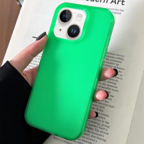 Funda de TPU transparente y cómoda para iPhone 14 (verde)