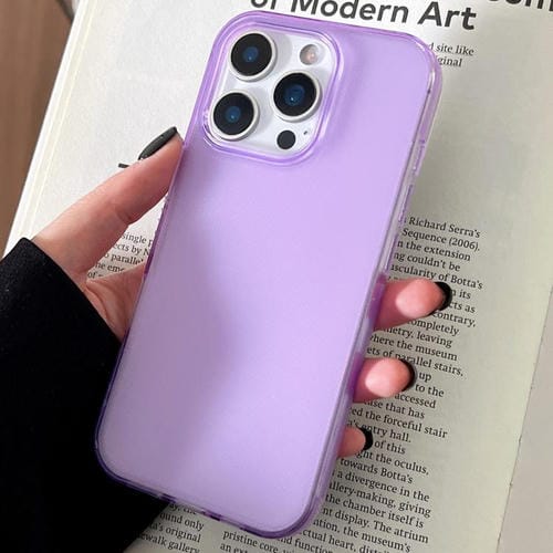Funda de TPU transparente y cómoda para iPhone 14 Pro Max (morada)