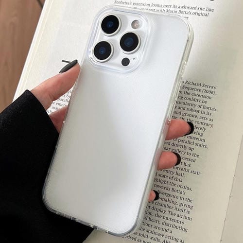 Funda de TPU transparente y cómoda para iPhone 14 Pro Max (blanca)