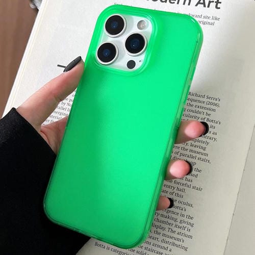 Funda de TPU transparente y cómoda para iPhone 14 Pro Max (verde)