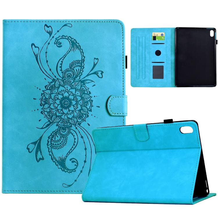 Funda de cuero inteligente con relieve Mandala para Xiaomi Redmi Pad 2 (azul cielo)