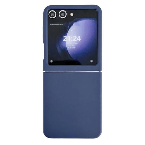 Funda de PC con ventana grande y tacto suave para Samsung Galaxy Z Flip5 (azul oscuro)