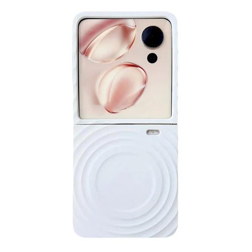 Funda para teléfono de PC con textura ondulada y MagSafe para Honor V (blanca)