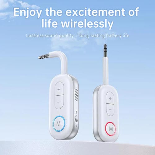 Adaptador de audio inalámbrico BT-13 2 en 1 para coche, receptor y transmisor de audio de 3,5 mm (negro)