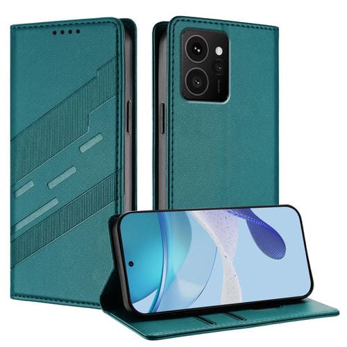 Funda de cuero retro con relieve para teléfono HMD Skyline (verde oscuro)