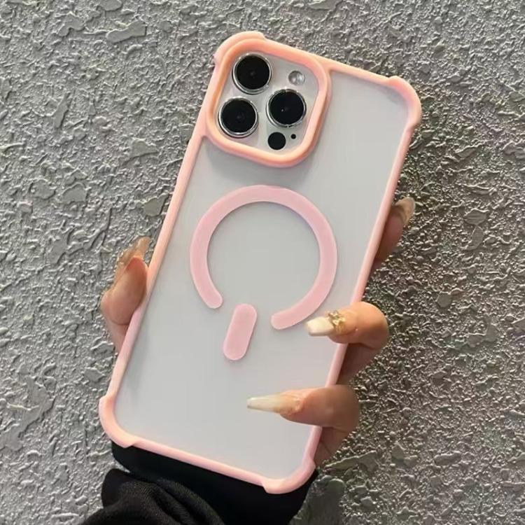 Funda MagSafe semitransparente con acabado mate para iPhone 12 Pro Max (rosa)