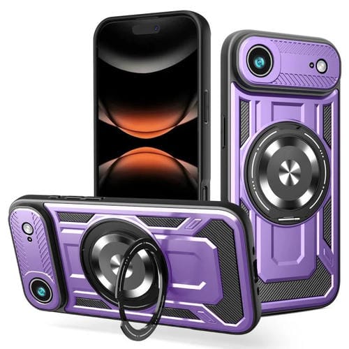 Funda con soporte giratorio MagSafe para iPhone 17 Air Armor (morado)