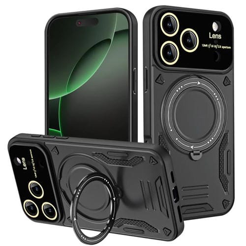 Funda con soporte MagSafe para iPhone 17 Pro con ventana grande (negra)