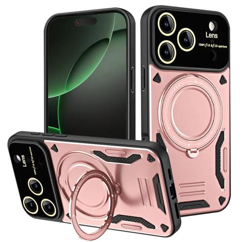 Funda con soporte MagSafe y ventana grande para iPhone 17 Pro (oro rosa)
