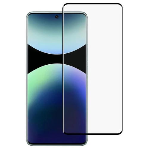 Película de vidrio templado con borde curvo 3D 9H HD para Xiaomi Redmi Note 14 Pro+ 5G (negro)